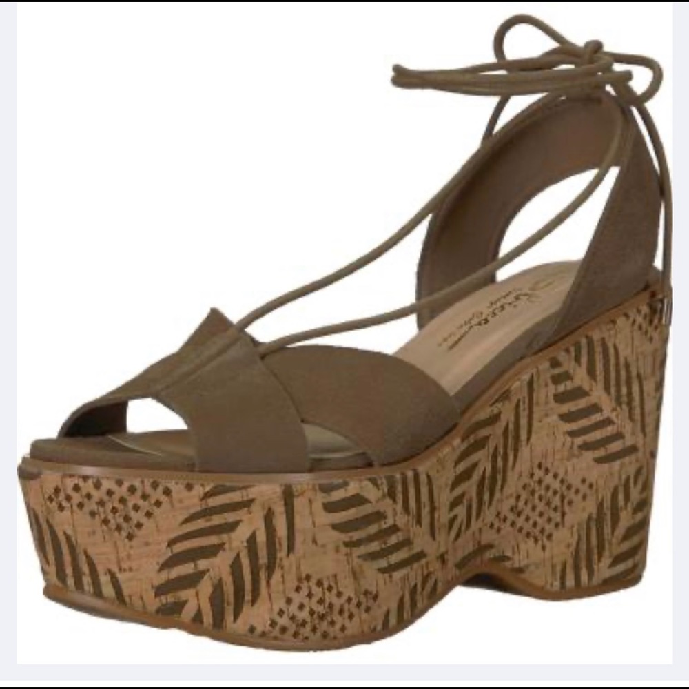 Sbicca Cork Lace-up Sandals